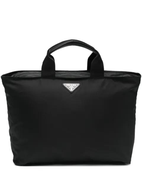triangle-logo tote bag by PRADA