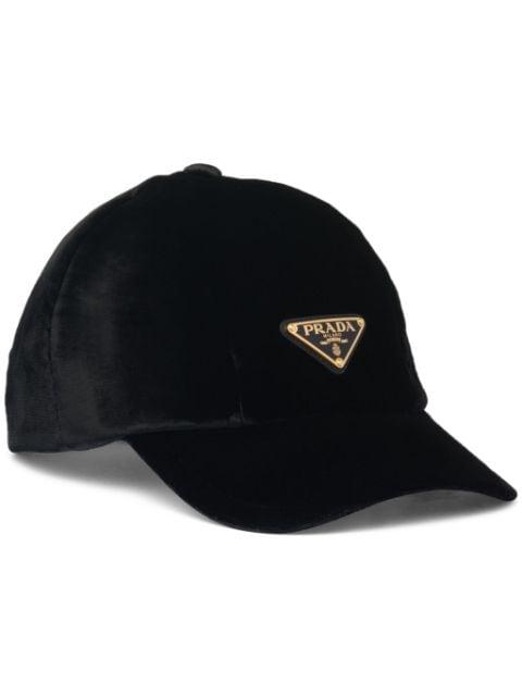 triangle-logo velvet baseball cap by PRADA