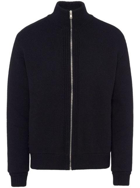 triangle-logo wool-cashmere cardigan by PRADA