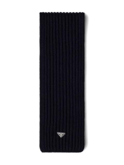 triangle-logo wool scarf by PRADA