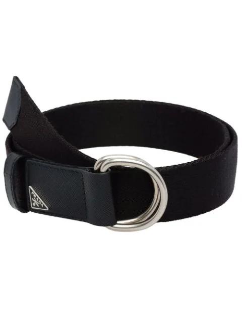 triangle-logo woven belt by PRADA