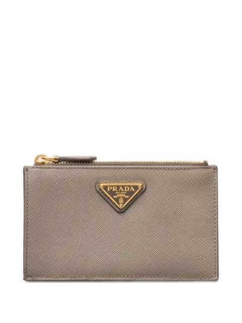 triangle-logo zip card holder by PRADA