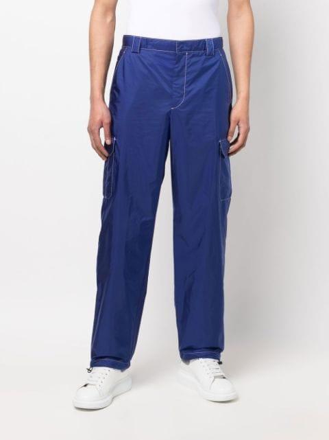 triangle plaque straight-leg trousers by PRADA