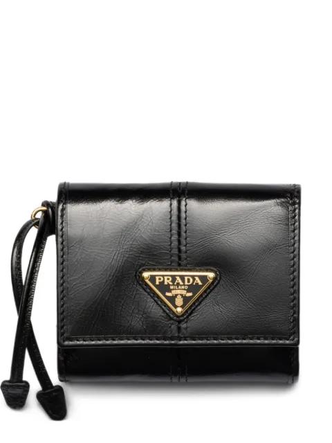 triangular-logo leather wallet by PRADA
