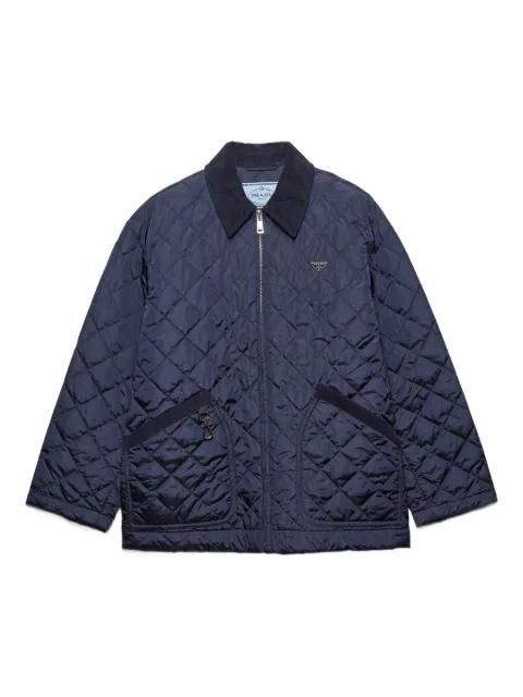 velvet-collar quilted puffer jacket by PRADA