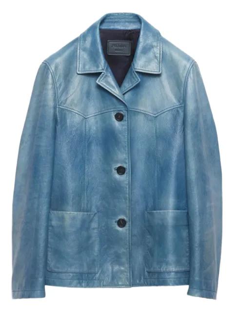 washed leather jacket by PRADA