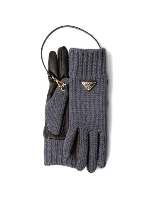 wool and nappa leather gloves by PRADA