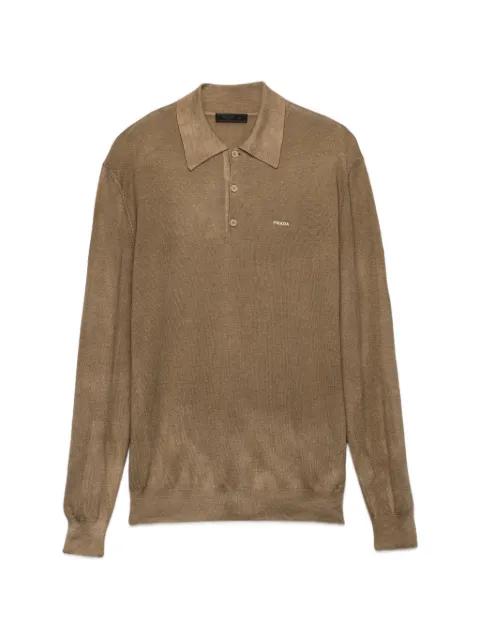 wool and silk polo sweater by PRADA