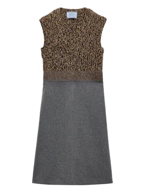 wool v-neck dress by PRADA