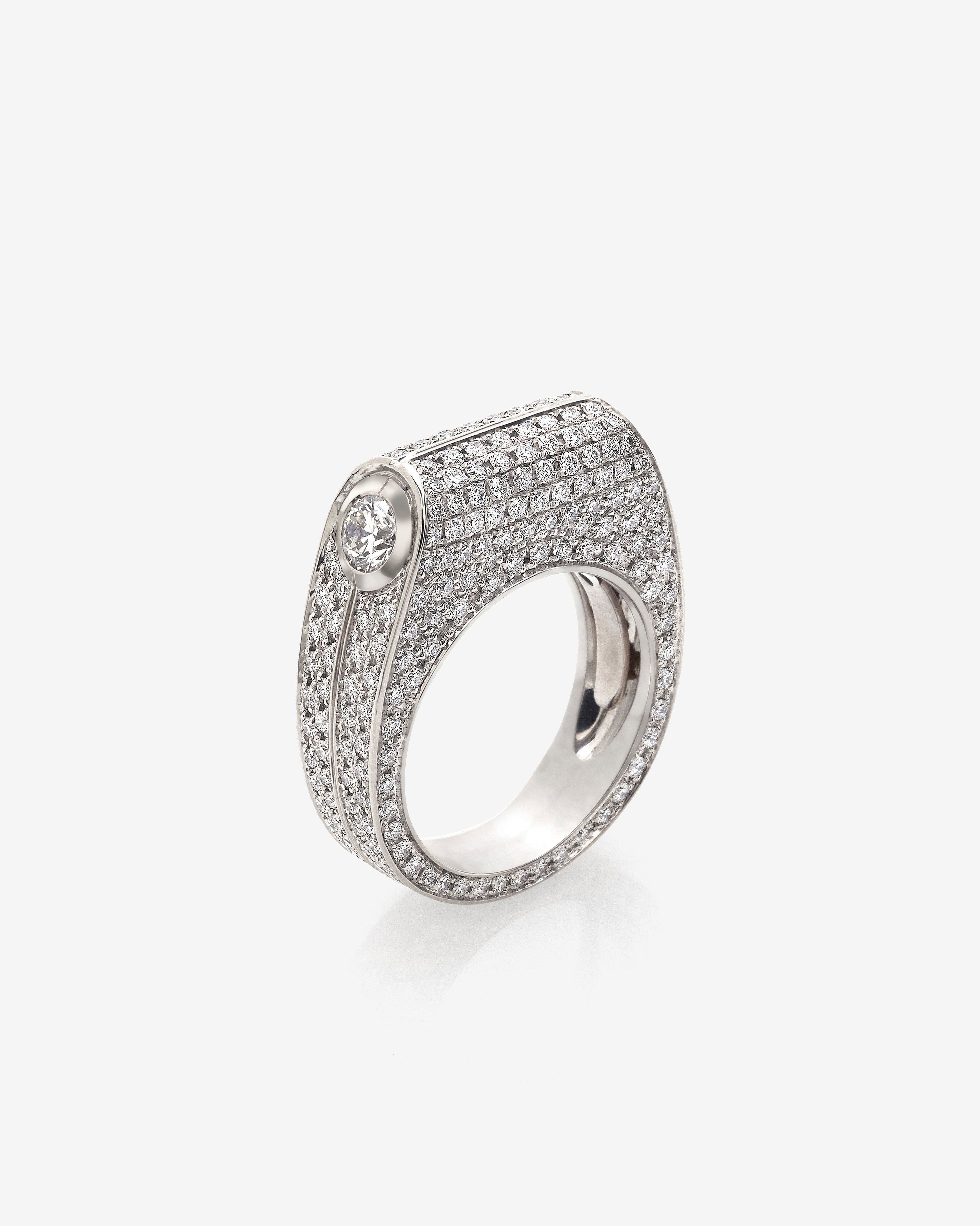 Prasi - Women's Fully Set Diamond Ring - (Platinum) by PRASI