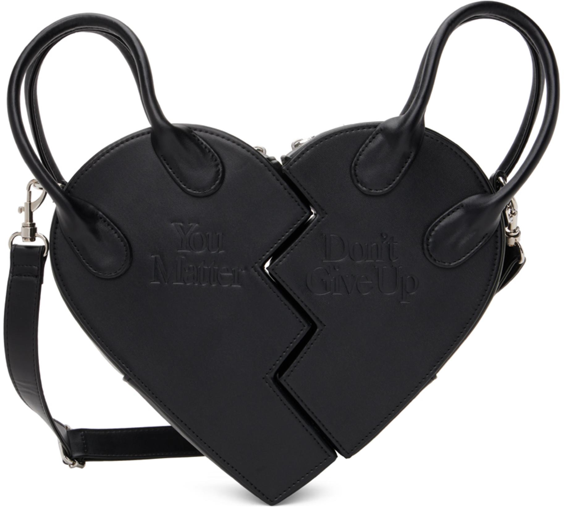 Black Faux-Leather Friendship Bag by PRAYING