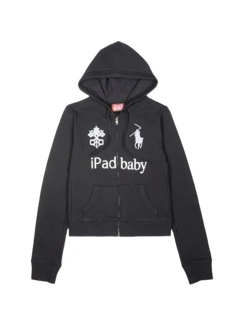 logo-print zip-up hoodie by PRAYING