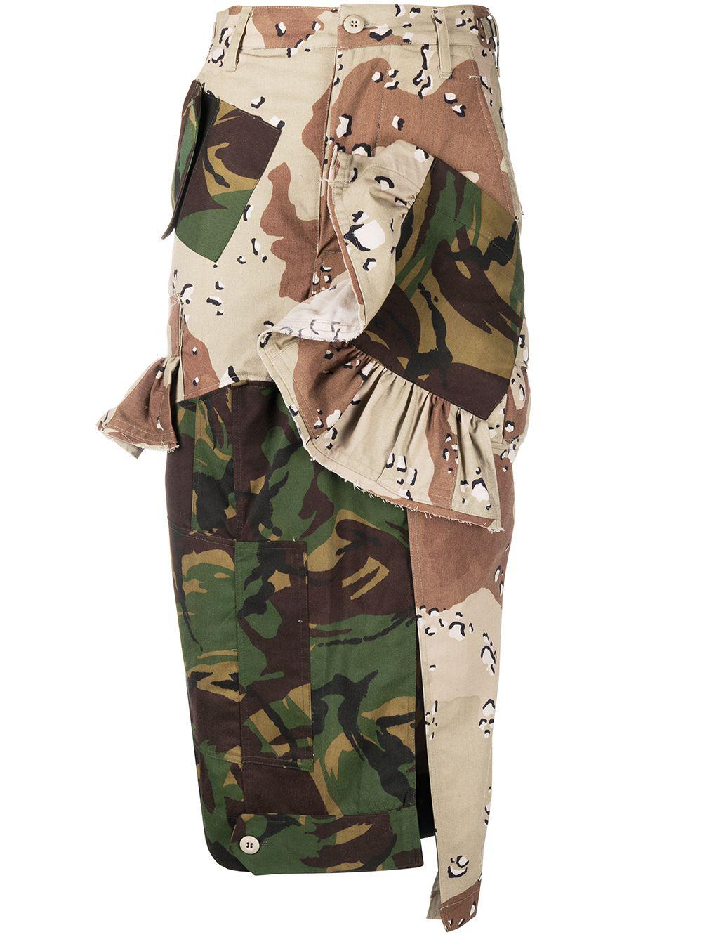 patchwork camouflage-print pencil skirt by PREEN BY THORNTON BREGAZZI