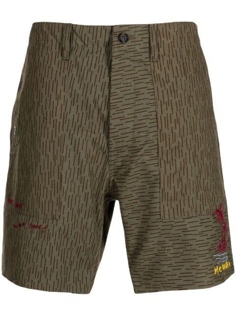 Camouflage-print cotton shorts by PRESIDENTS