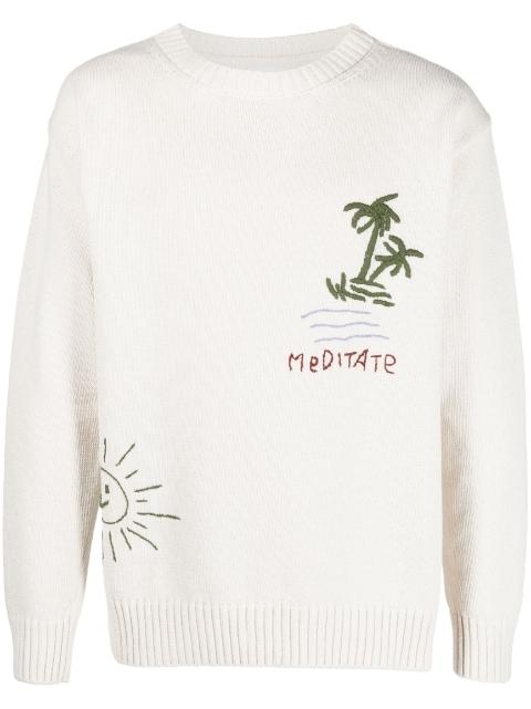 logo-print knitted sweatshirt by PRESIDENTS