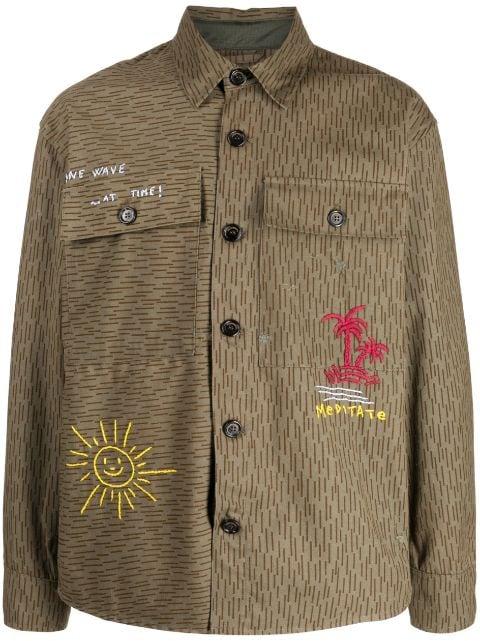 motif-embroidered cotton shirt by PRESIDENTS