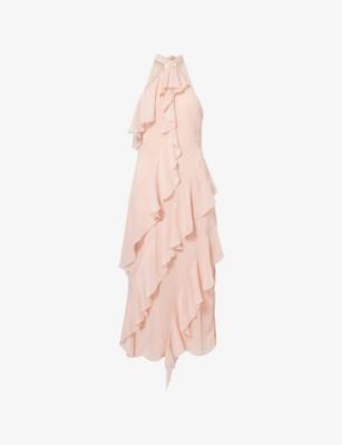 Aria Halterneck Woven Midi Dress by PRETTY LAVISH