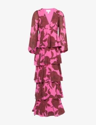 Ashton Ruffle Chiffon Maxi Dress by PRETTY LAVISH