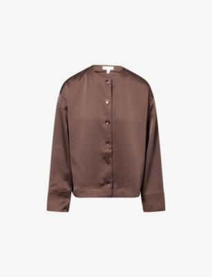 Dua Satin Button Blouse Top by PRETTY LAVISH