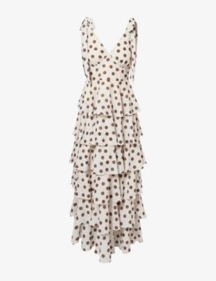Fiore Tie Ruffle Woven Maxi Dress by PRETTY LAVISH