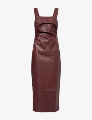 Libbi Shoulder-Straps Faux-Leather Maxi Dress by PRETTY LAVISH Libbi Shoulder-Straps Faux-Leather Maxi Dress by PRETTY LAVISH