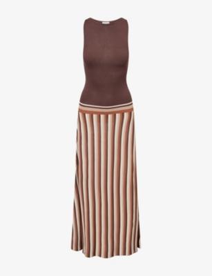 Phoebe Slash-Neck Knitted Maxi Dress by PRETTY LAVISH