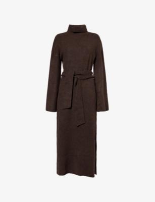 Wrenley Turtleneck Split-Hem Knitted Midi Dress by PRETTY LAVISH