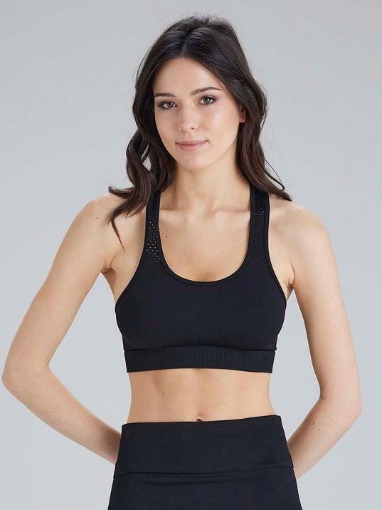 Active-Wear Crop Top - Black by PRETTY POLLY