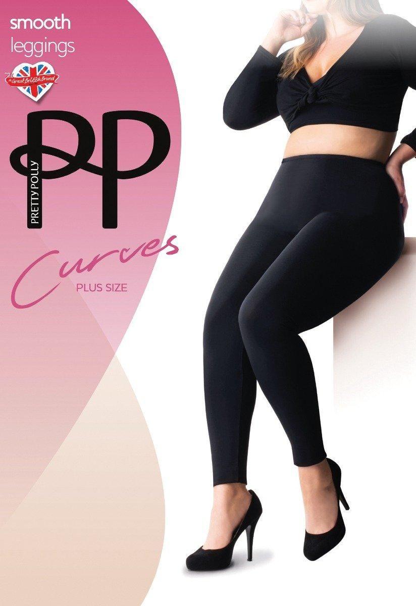 Curves 200 Denier Smooth Leggings - Black by PRETTY POLLY