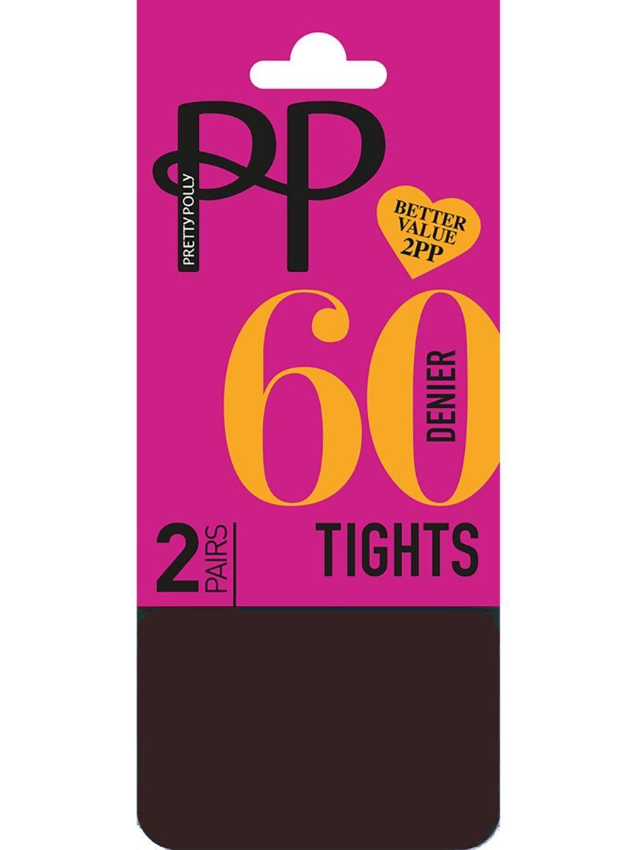 Everyday Opaques 60 Denier Tights 2 Pair Pack - Chocolate by PRETTY POLLY