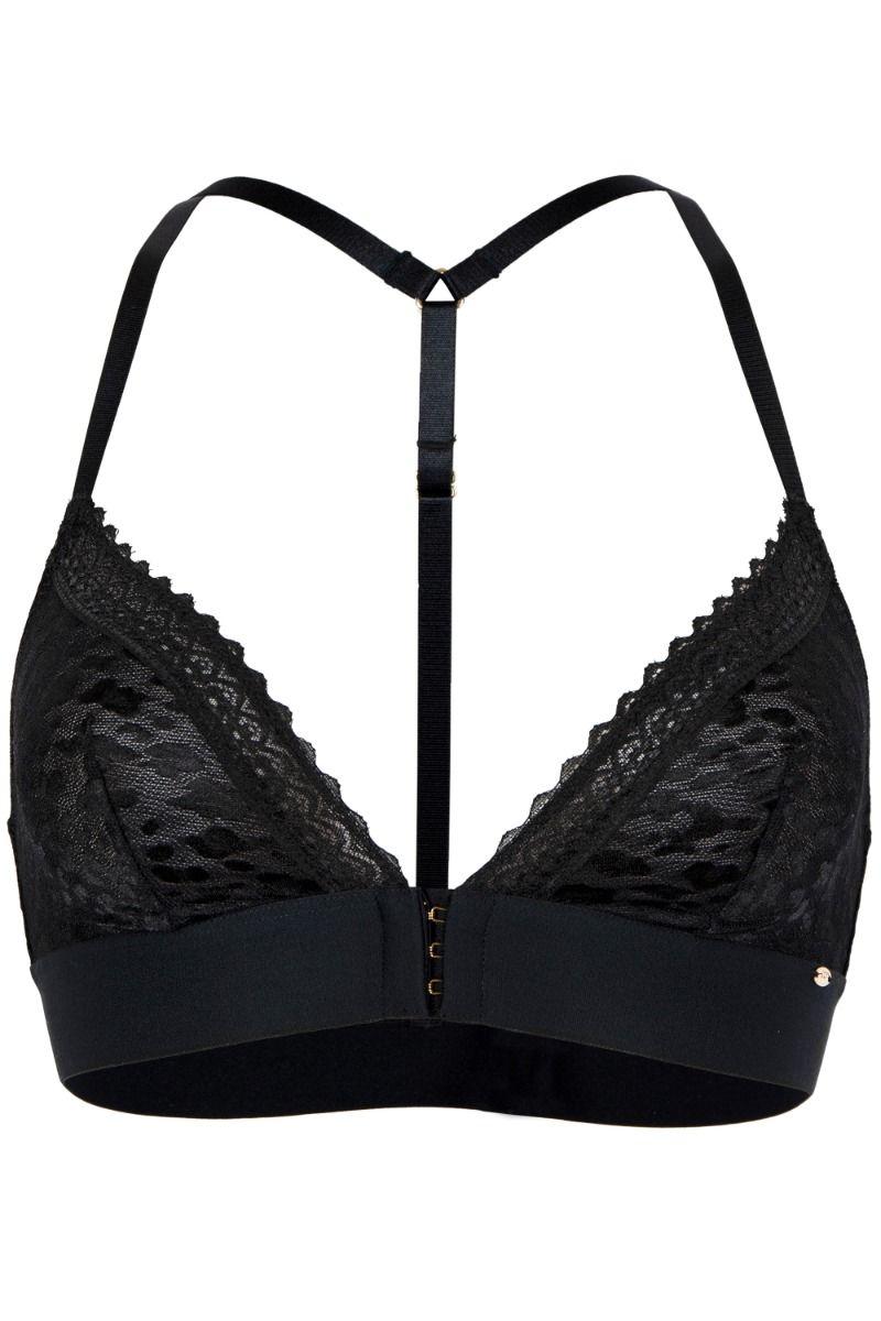 Graphic Mesh Non Wired Triangle Bra - Black by PRETTY POLLY Graphic Mesh Non Wired Triangle Bra - Black by PRETTY POLLY