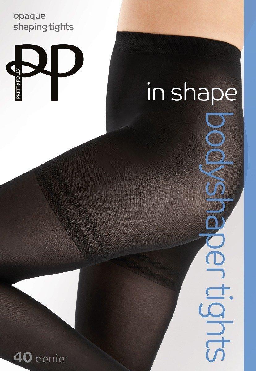 In Shape 40 Denier Opaque Bodyshaper Tights - Black by PRETTY POLLY