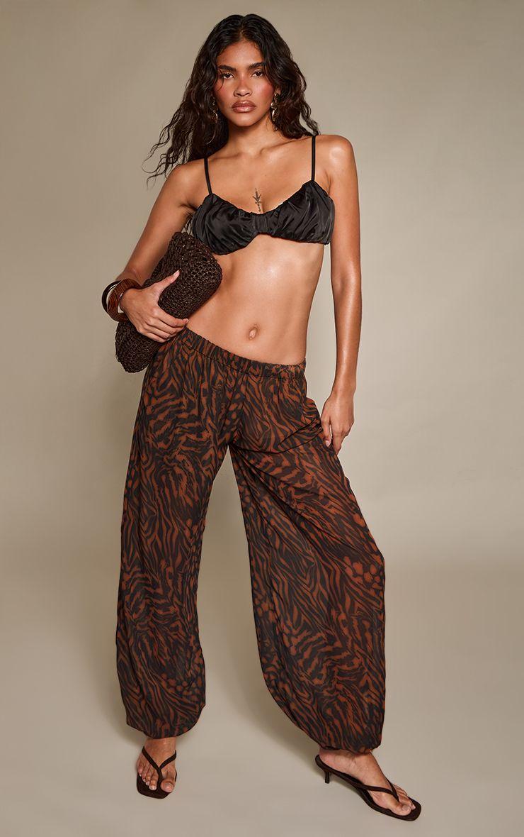Animal Print Chiffon Balloon Trouser by PRETTYLITTLETHING