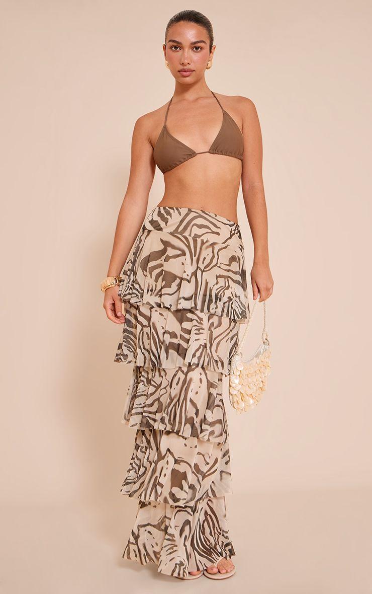 Animal Print Mesh Rara Maxi Skirt by PRETTYLITTLETHING