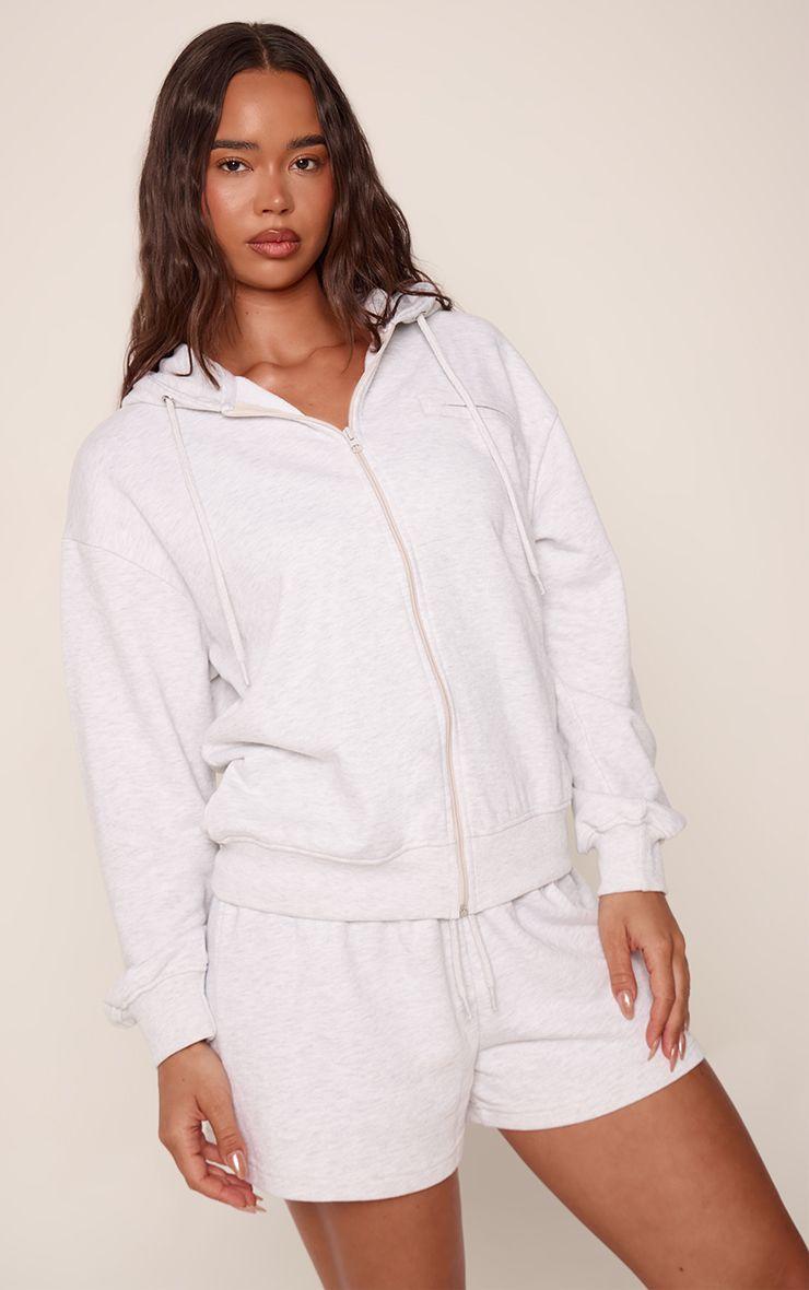 Ash  Soft Lightweight Sweat Zip Up Hoodie by PRETTYLITTLETHING