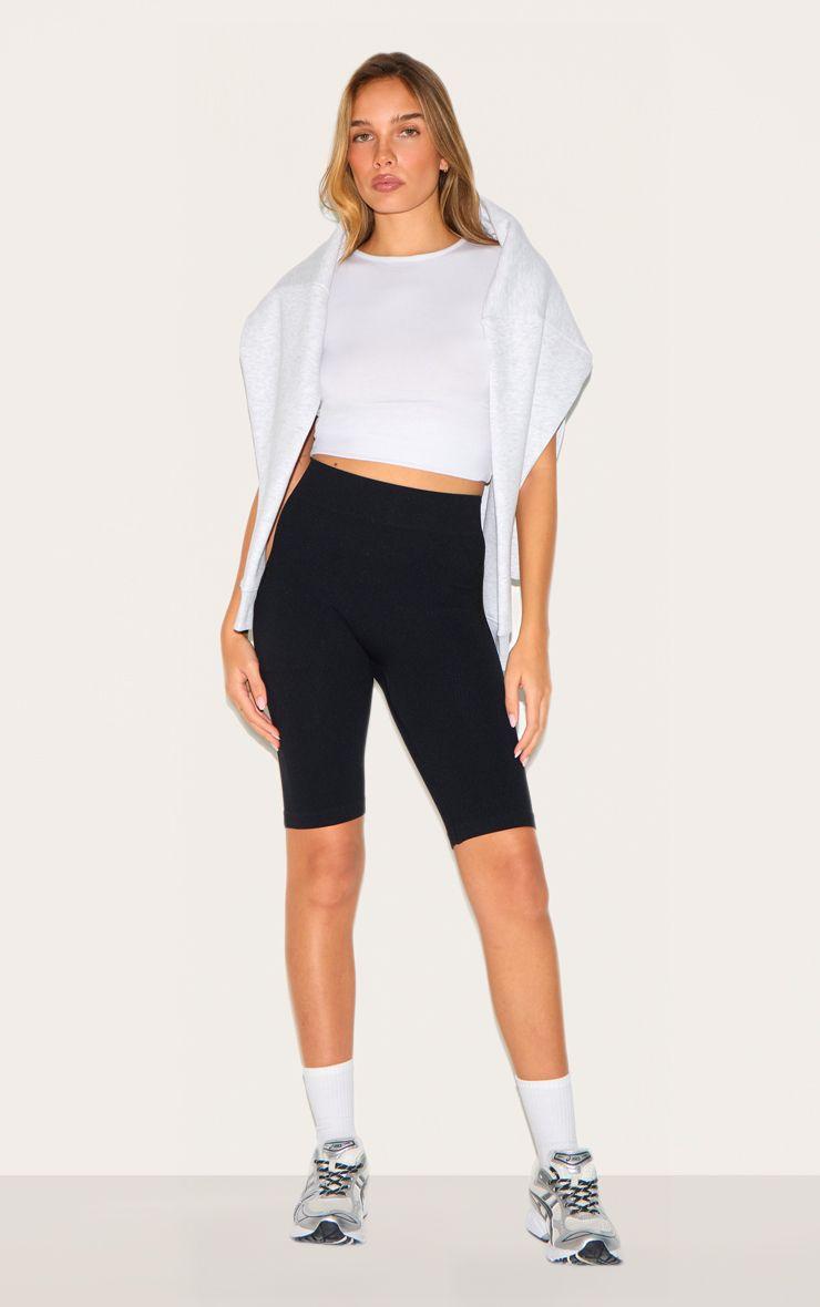 Basic  Structured Contour Rib Cycle Shorts by PRETTYLITTLETHING