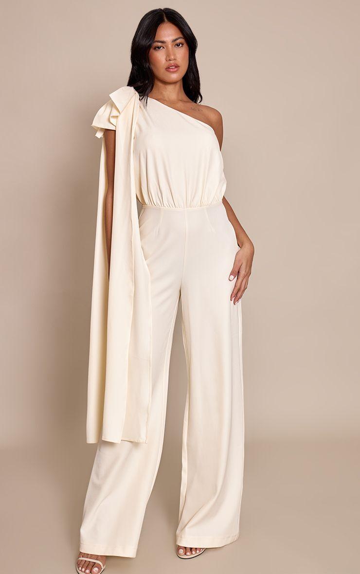 Bow Detail Straight Leg Jumpsuit by PRETTYLITTLETHING