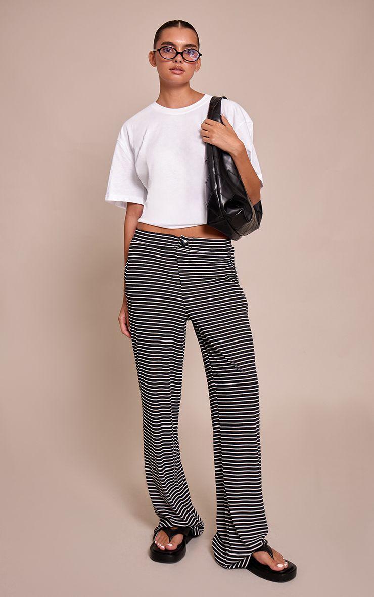 Boyfriend Style Wide Leg Stripe Trouser by PRETTYLITTLETHING