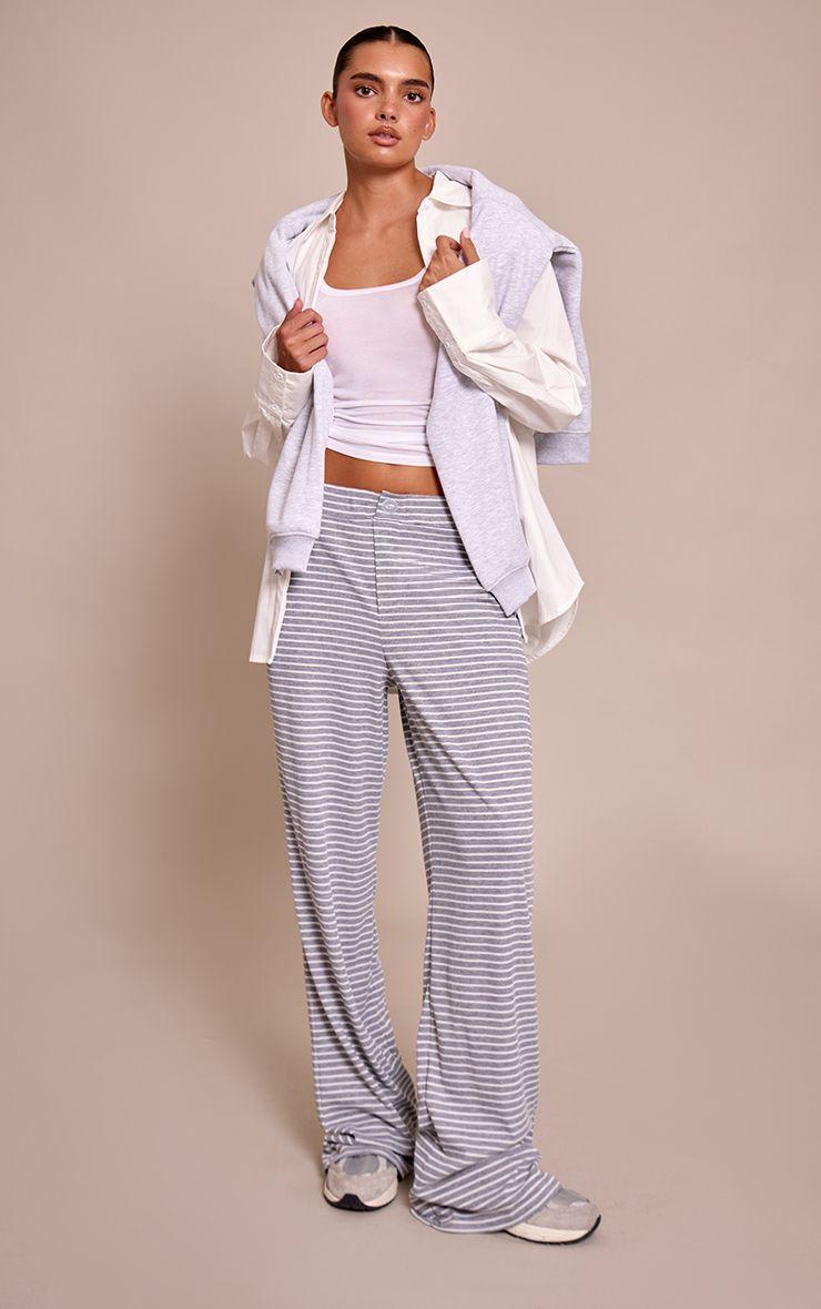 Boyfriend Style Wide Leg Stripe Trousers by PRETTYLITTLETHING