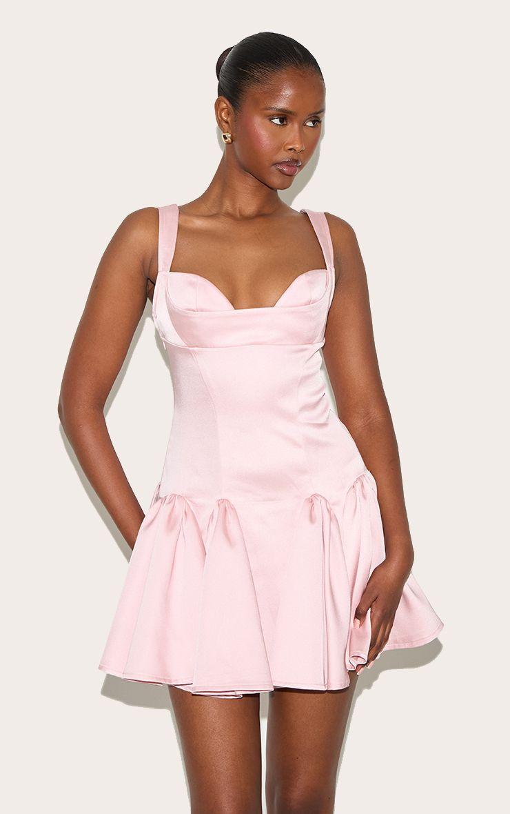Bust Detail Pleated Shift Dress by PRETTYLITTLETHING