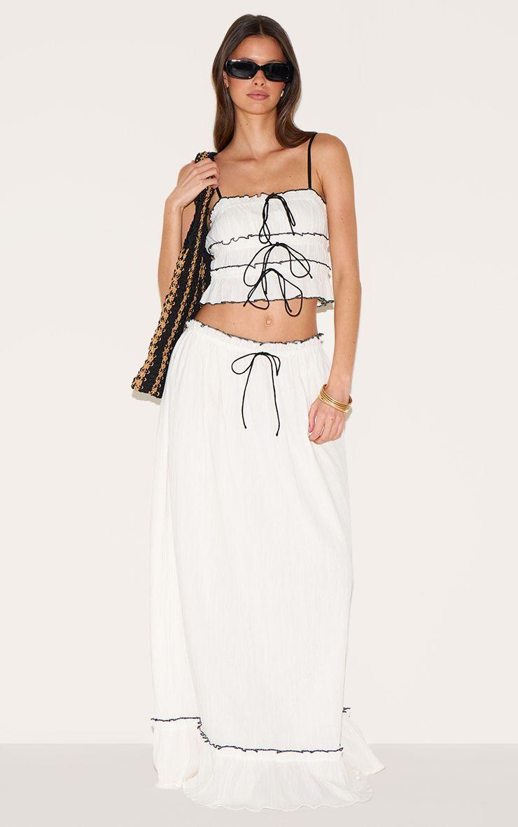 Cheesecloth Contrast Maxi Skirt Co-ord by PRETTYLITTLETHING