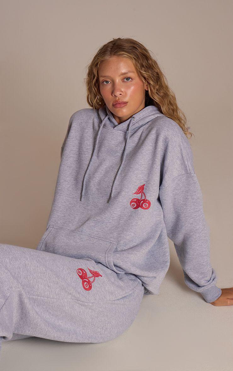 Cherry Print Oversized Hoodie by PRETTYLITTLETHING