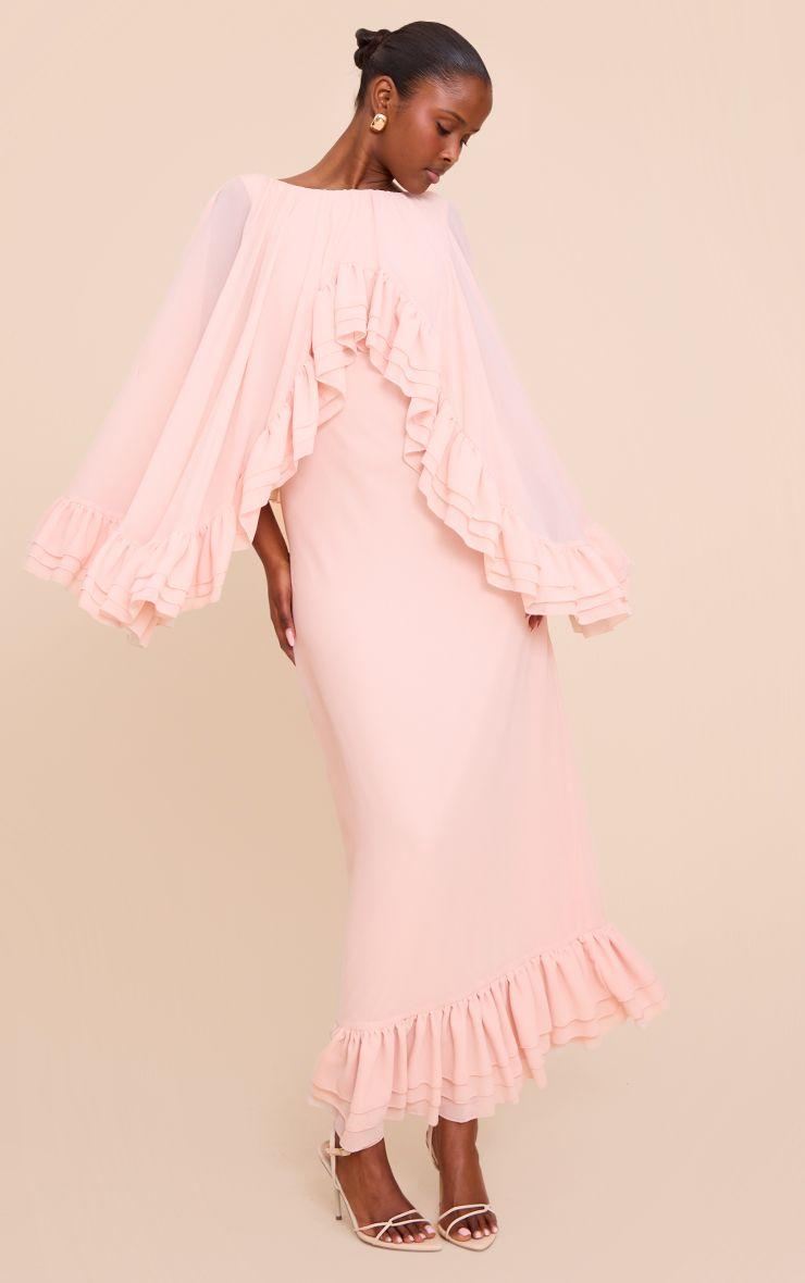 Chiffon Extreme Overlay Frill Detail Maxi Dress by PRETTYLITTLETHING