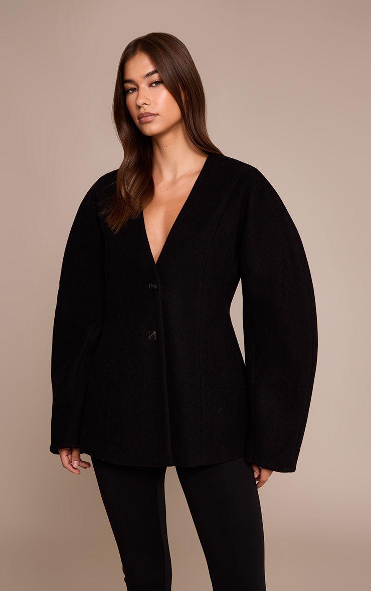 Collarless Cocoon Sleeve Blazer by PRETTYLITTLETHING