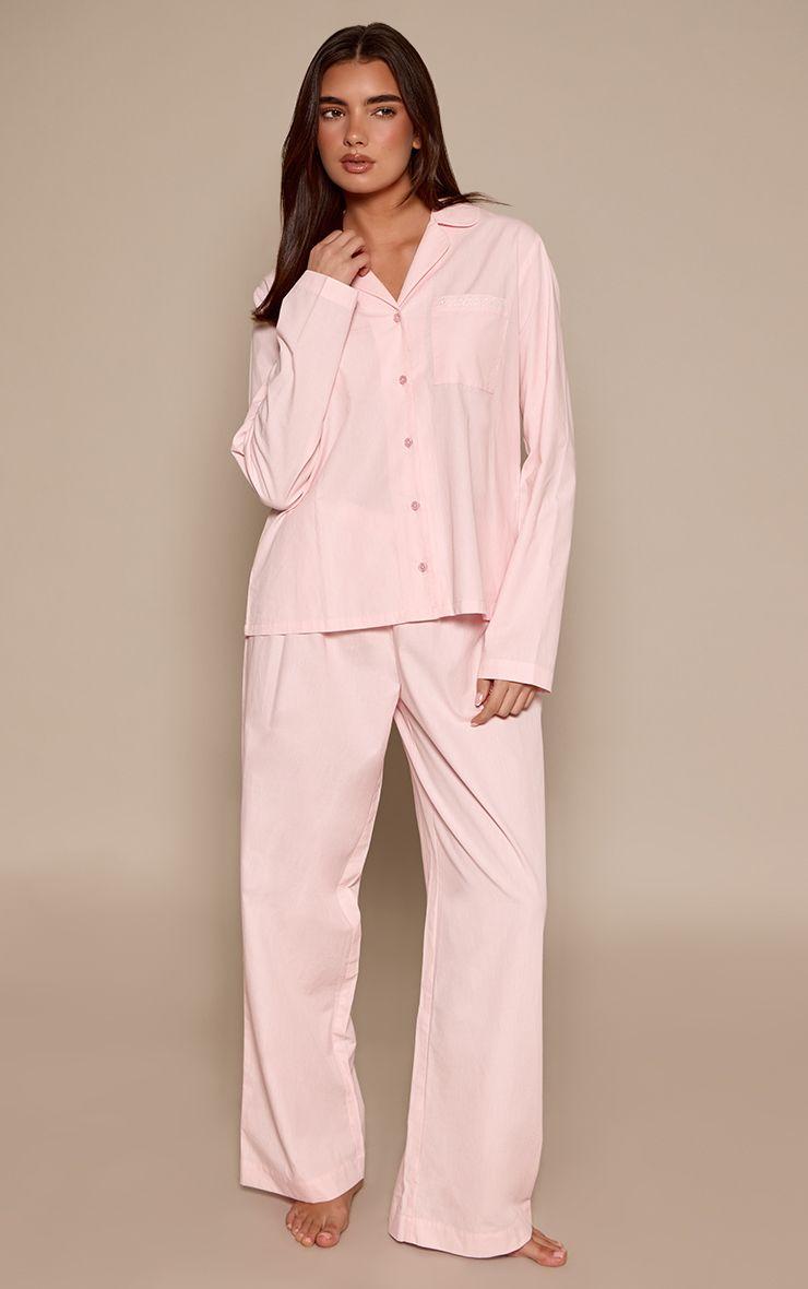 Contrast Sleepover Club Button Up Pyjamas by PRETTYLITTLETHING