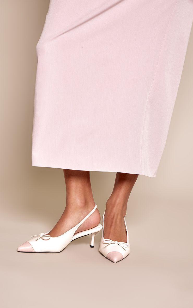 Contrast Toe PU Kitten Heel Slingback by PRETTYLITTLETHING