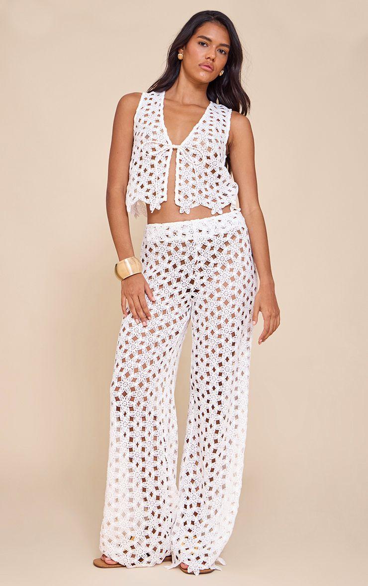 Embroidered Straight Leg Trousers by PRETTYLITTLETHING