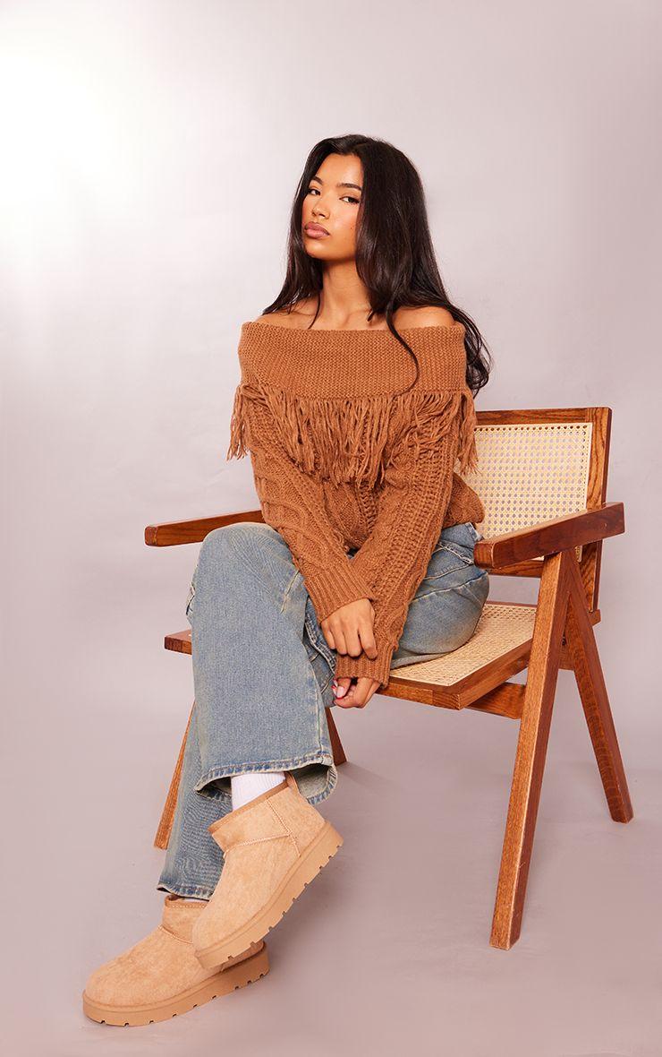 Faux Suede Cleated Mini Ankle Boots by PRETTYLITTLETHING