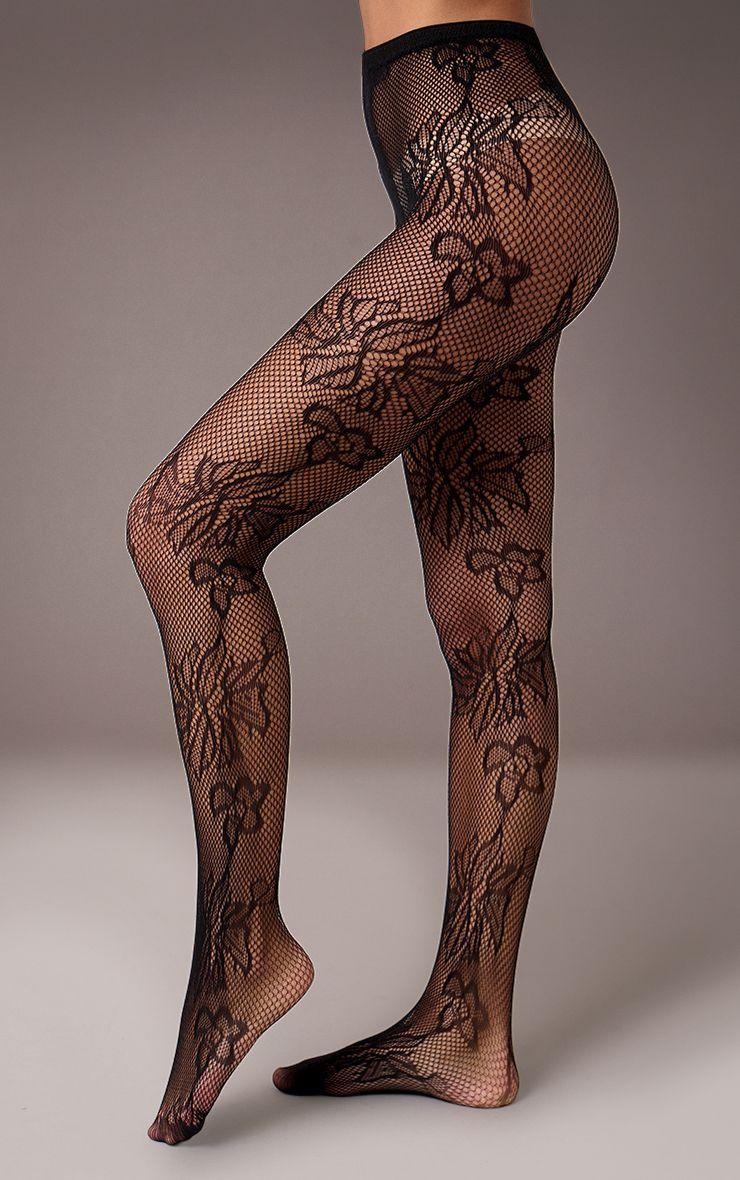 Fishnet Floral Lace Tights by PRETTYLITTLETHING