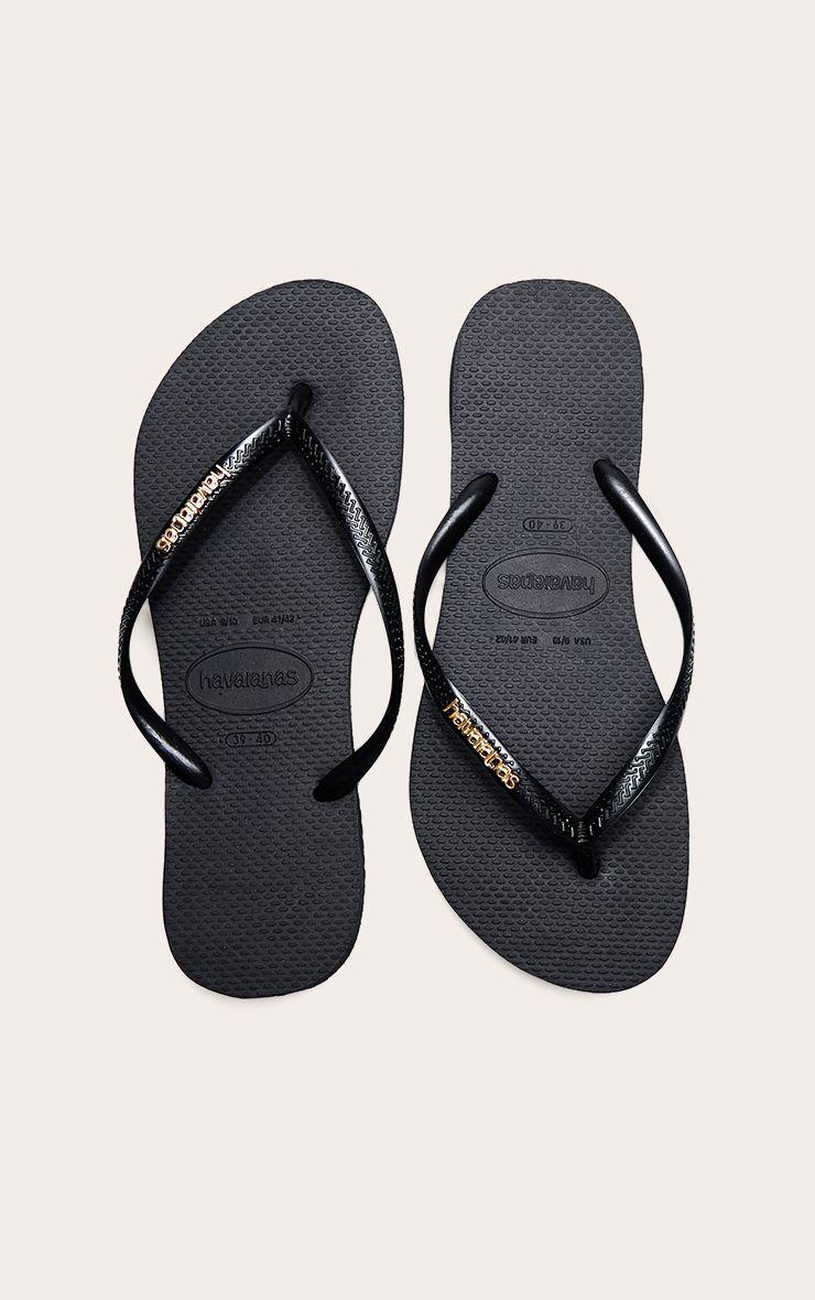 Havaianas Slim Logo Metallic Flip Flops by PRETTYLITTLETHING
